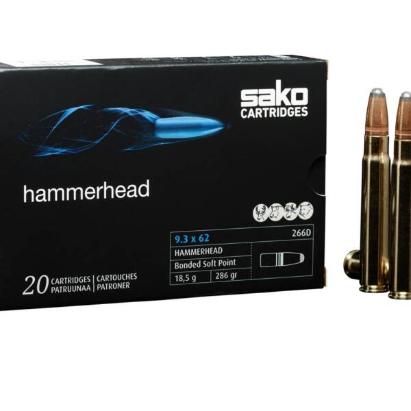 Says 9.3 x 62 mm, Hammerhead 286 gr
