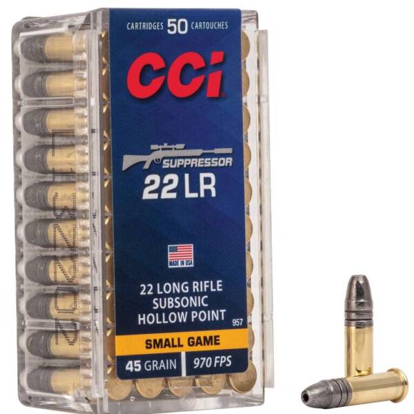 CCI 22 Long Rifle, Supressor Subsonic HP, 45 gr