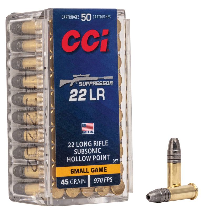 CCI 22 Long Rifle, Supressor Subsonic HP, 45 gr